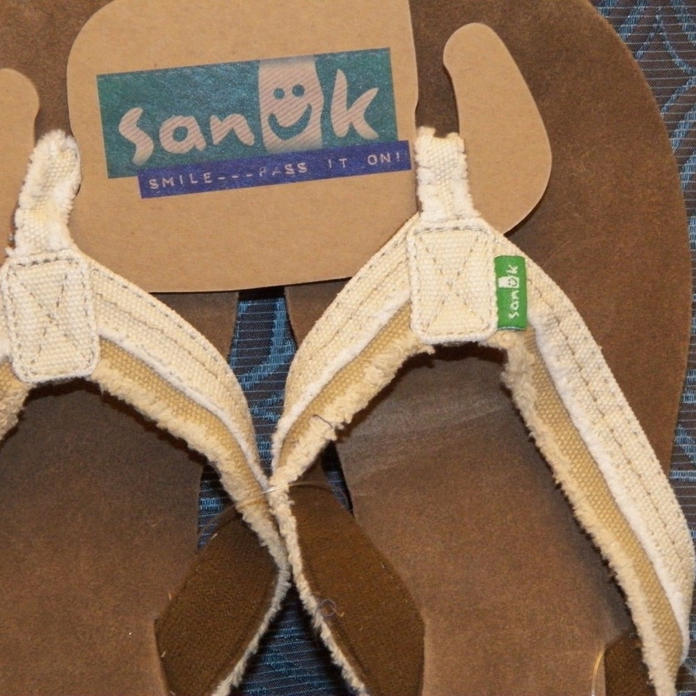 SANUK Fraidy Wedge Tan Sandal Womens New - Picture 2 of 6